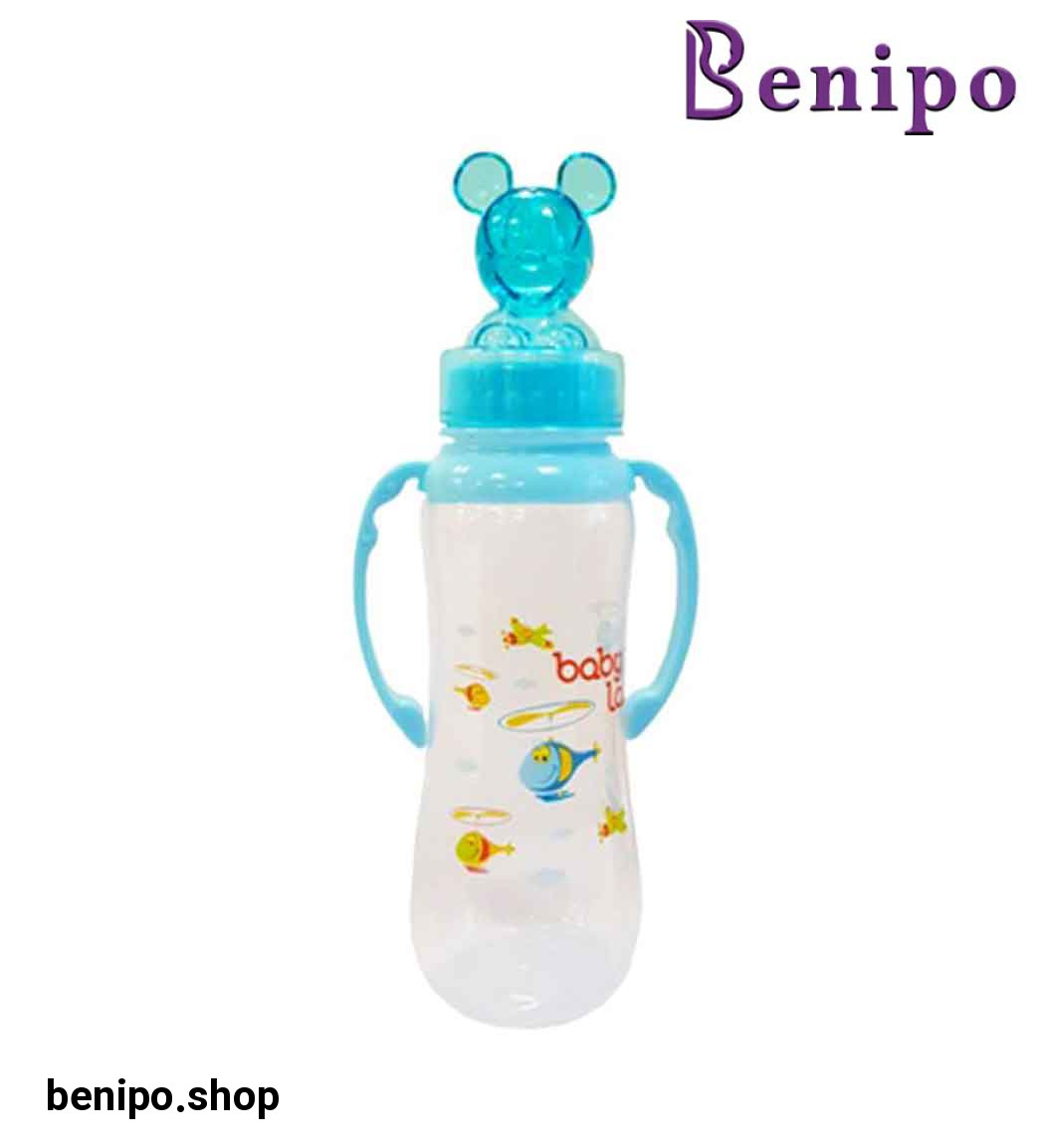 شیشه شیرخوری آبی عروسکی با خاصیت ضد نفخ کد 479 حجم 240 میل