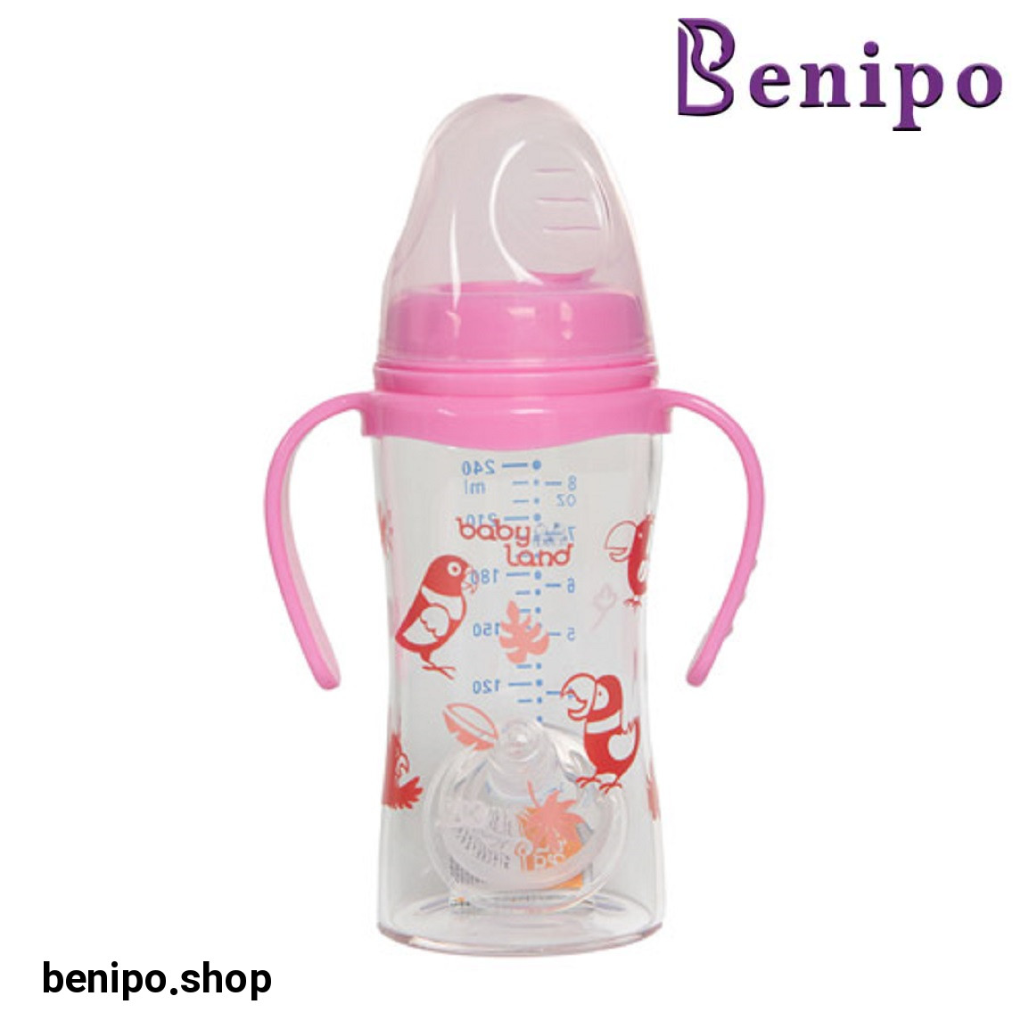 شیر خوری پیرکس عریض فندوقی کد 373 رنگ صورتی حجم 240 میلی لیتر