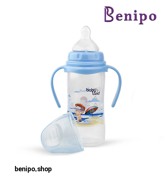 شیرخوری دهانه عریض ارتودنسی دسته دار 300میل PP آویز مدل 407