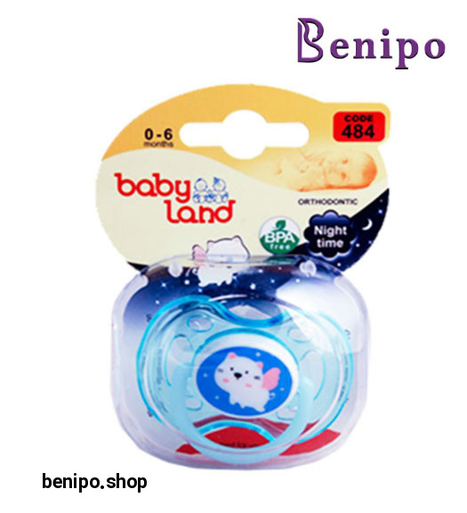 پستانک النا شب تاب ارتودنسی طرح گربه سایز1 قاب کریستالی مدل 484