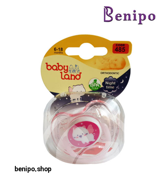 پستانک النا شب تاب ارتودنسی طرح گربه سایز2 قاب کریستالی مدل 485