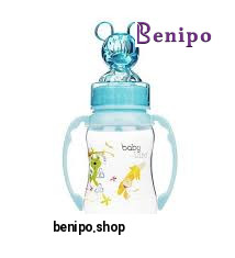 شیشه شیرخوری آبی عروسکی با خاصیت ضد نفخ کد 473 حجم 150 میل