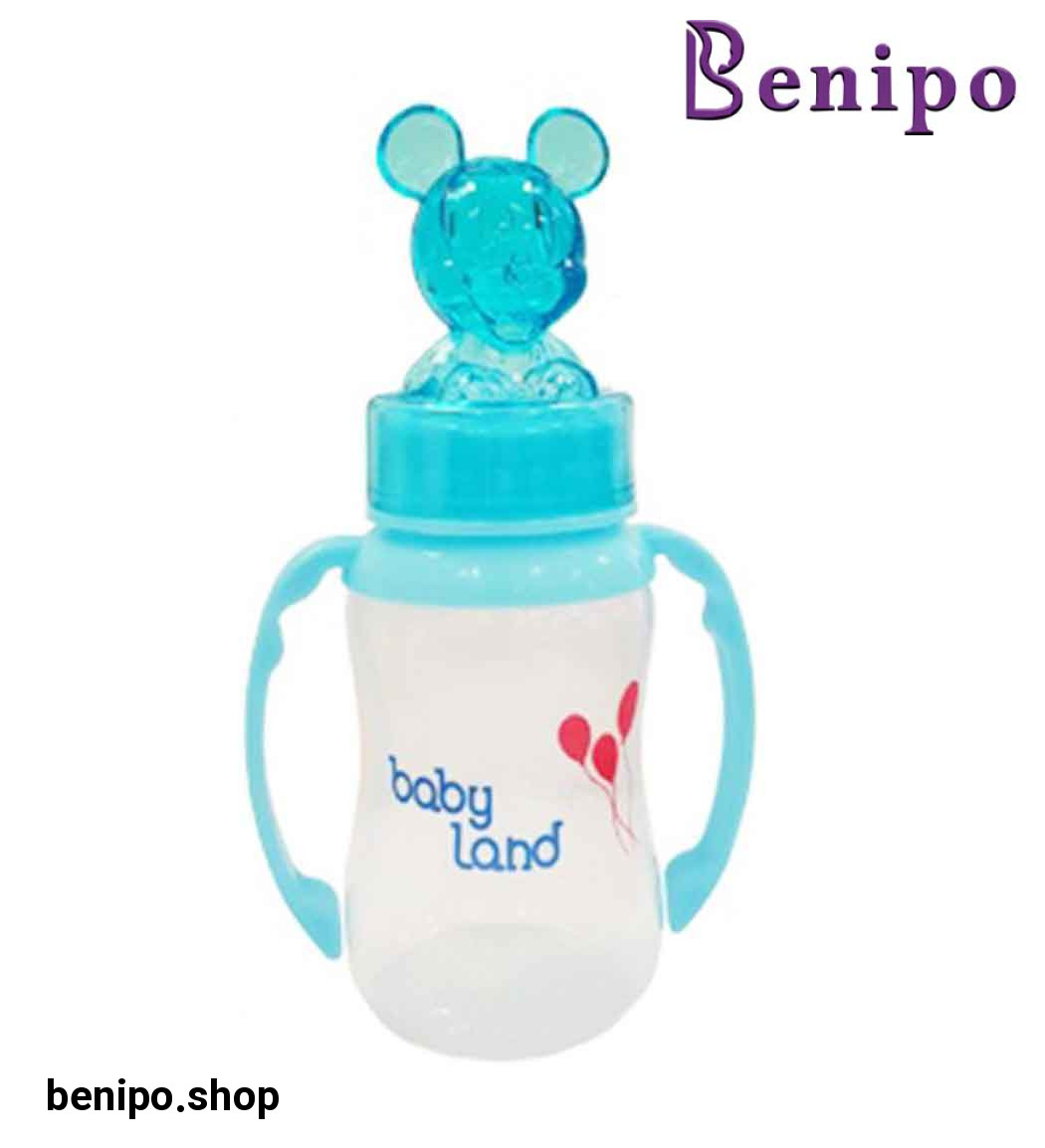 شیشه شیرخوری آبی عروسکی با خاصیت ضد نفخ کد 475 حجم 150 میل