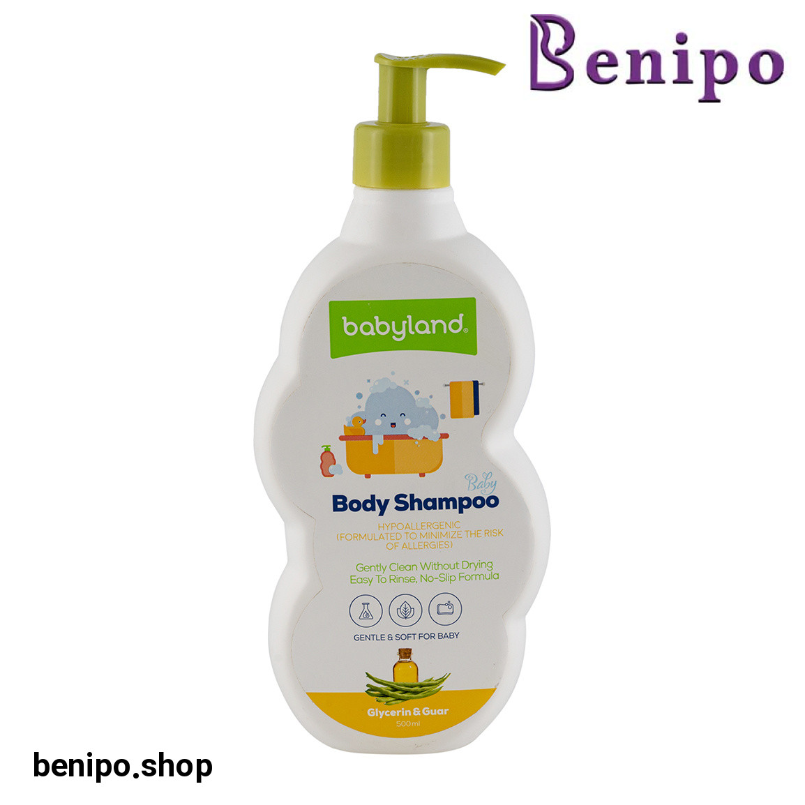شامپو بدن با عصاره گلیسیرین و گوار حجم 500 میلی لیتر
