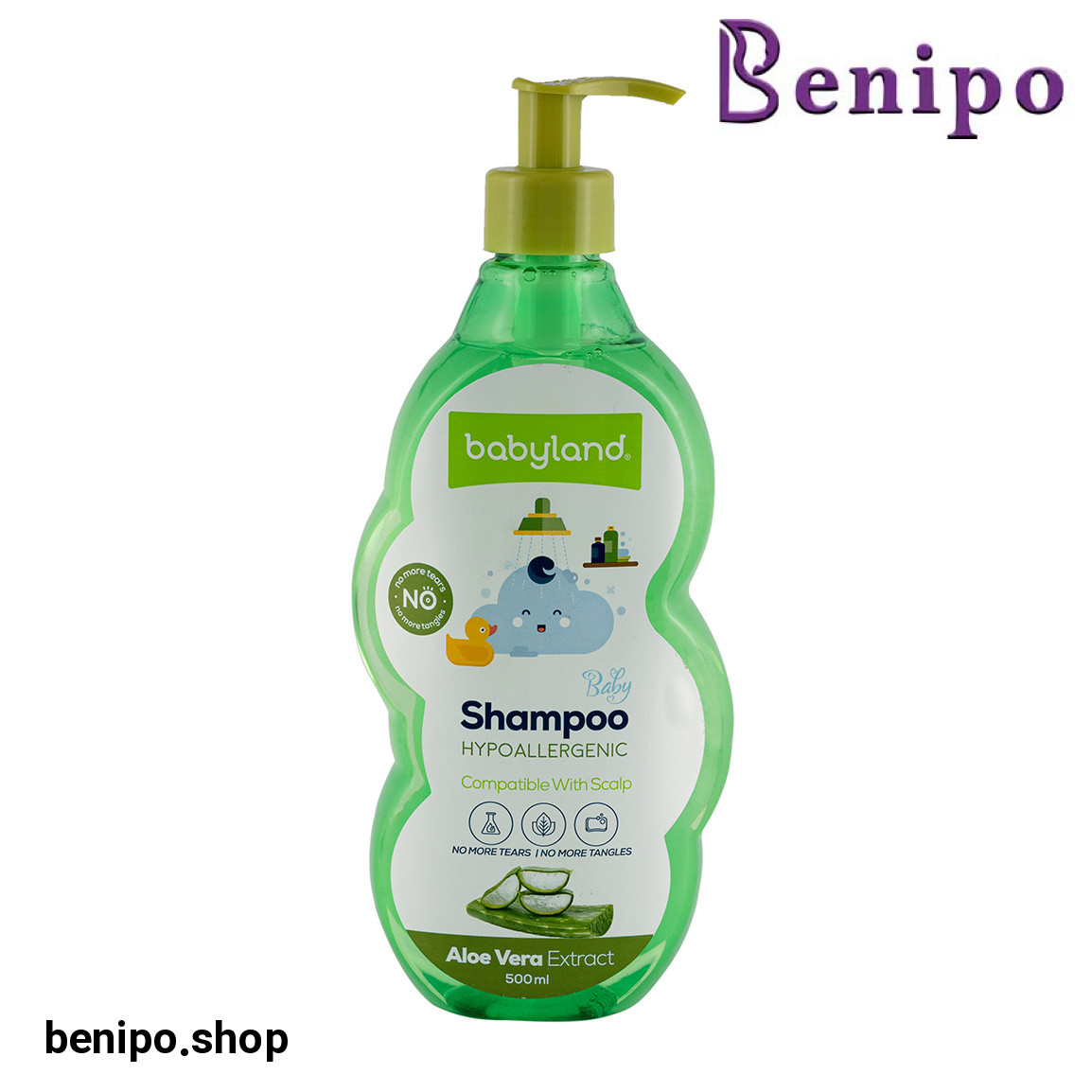 شامپو بچه حاوی عصاره آلوئه ورا حجم 500 میلی لیتر