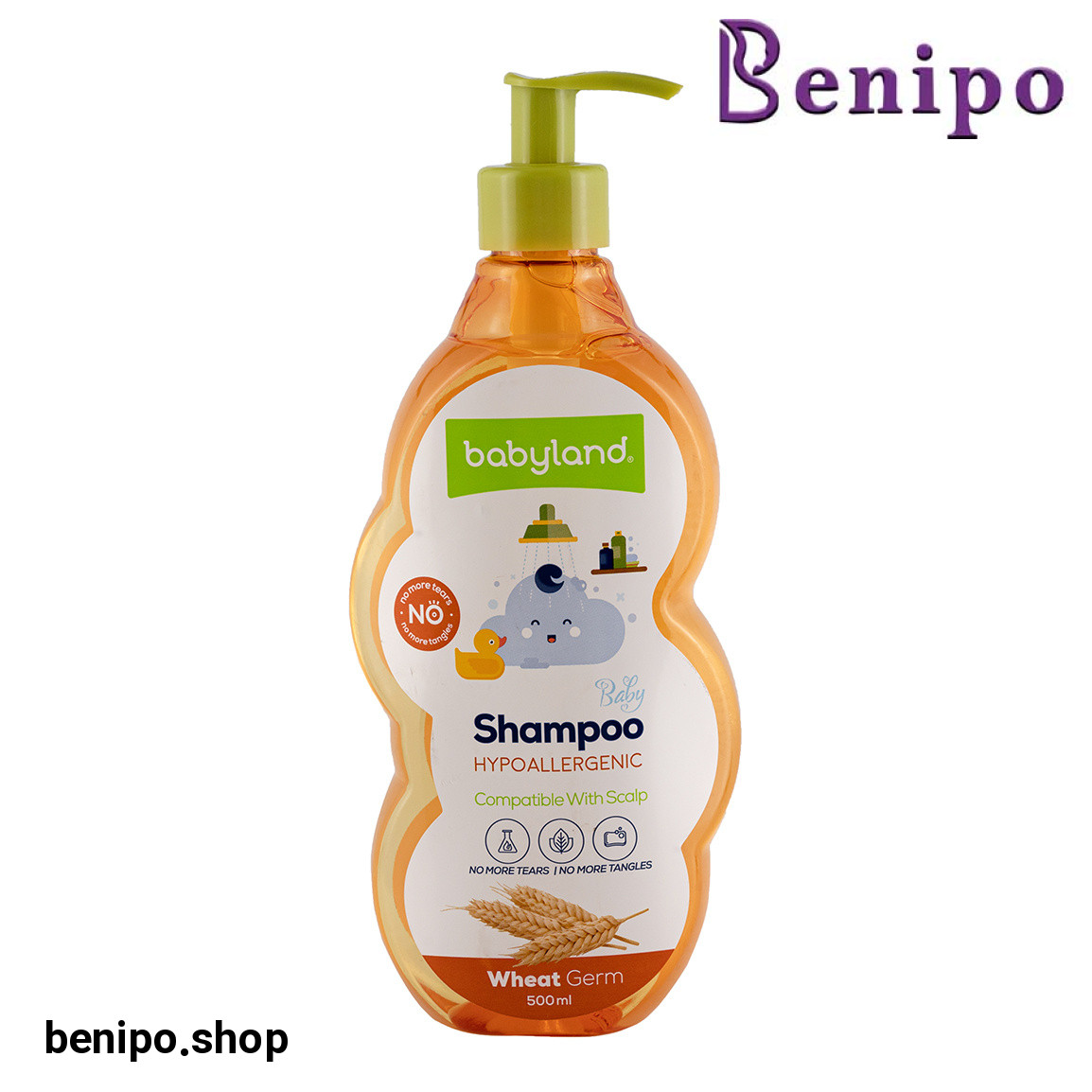 شامپو بچه حاوی پروتئین جوانه گندم حجم 500 میلی لیتر