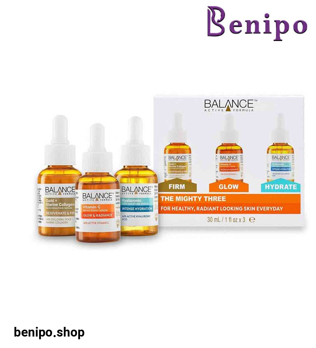 پک پوستی 3 عددی سرم روشن کننده، آبرسان و جوانساز