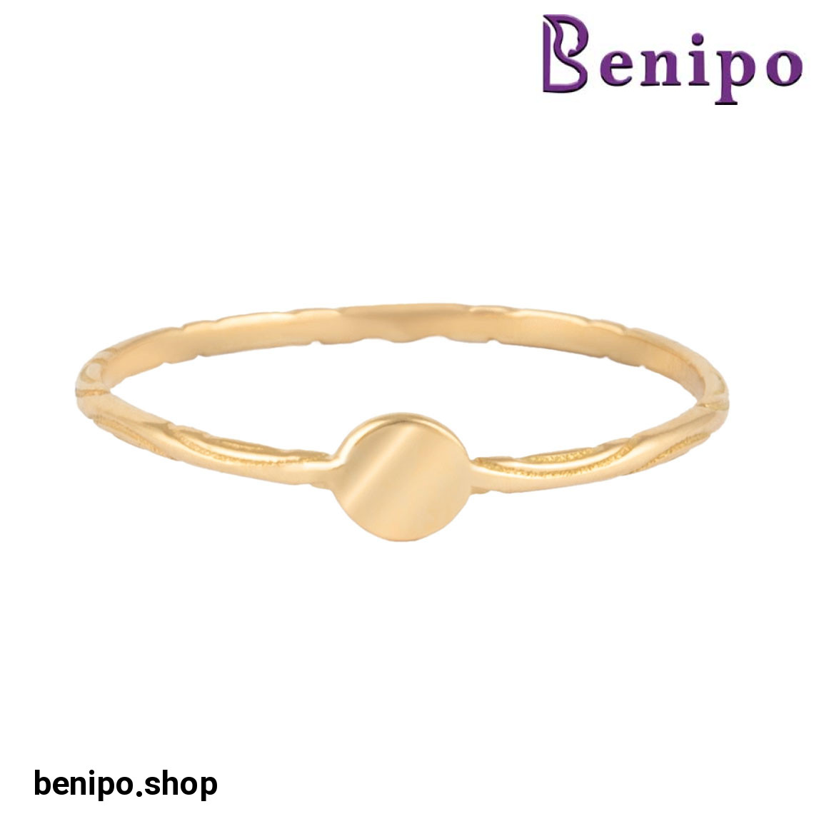 انگشتر طلا مینیمال نگینی راه راه سایز52 0.57 گرم