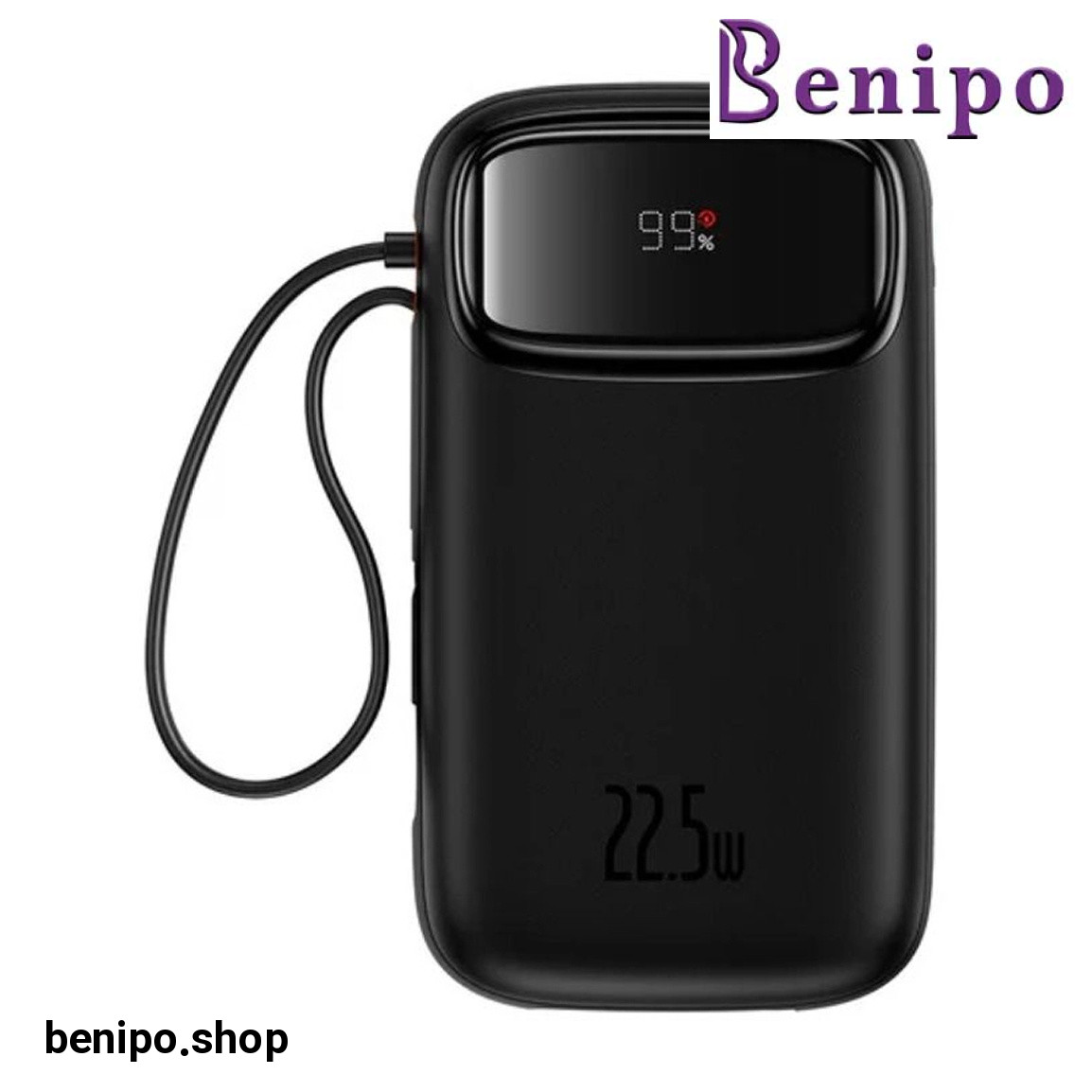 پاوربانک مدل QPow2 P1003113 ظرفیت 10000 میلی آمپر ساعت به همراه کابل