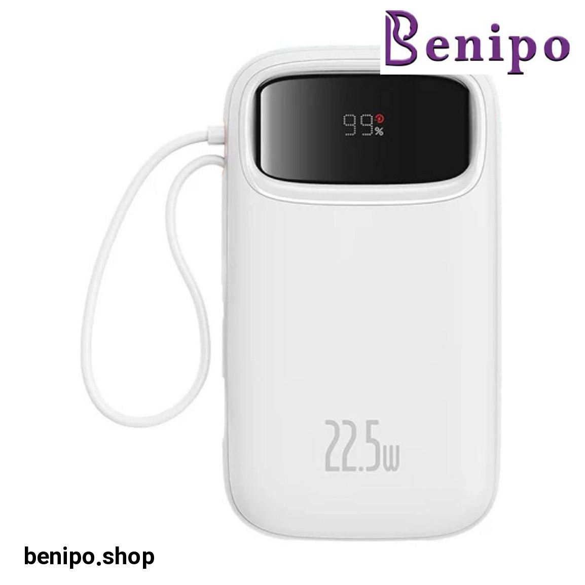 پاوربانک مدل QPow2 P1003223 ظرفیت 10000میلی آمپر ساعت همراه با کابل