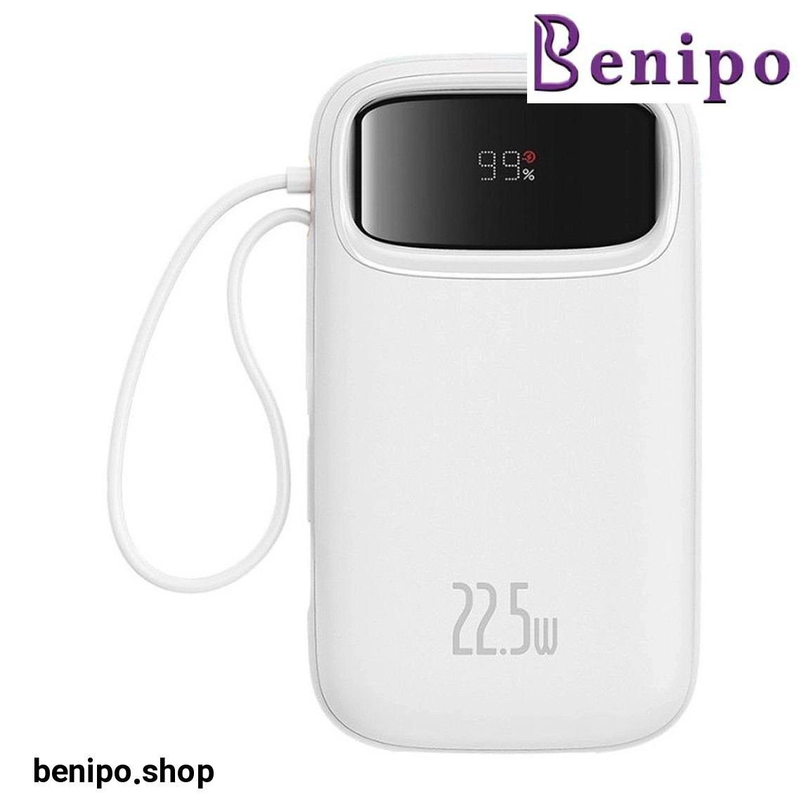 پاوربانک مدل QPow2 ظرفیت 20000میلی آمپر ساعت به همراه کابل متصل