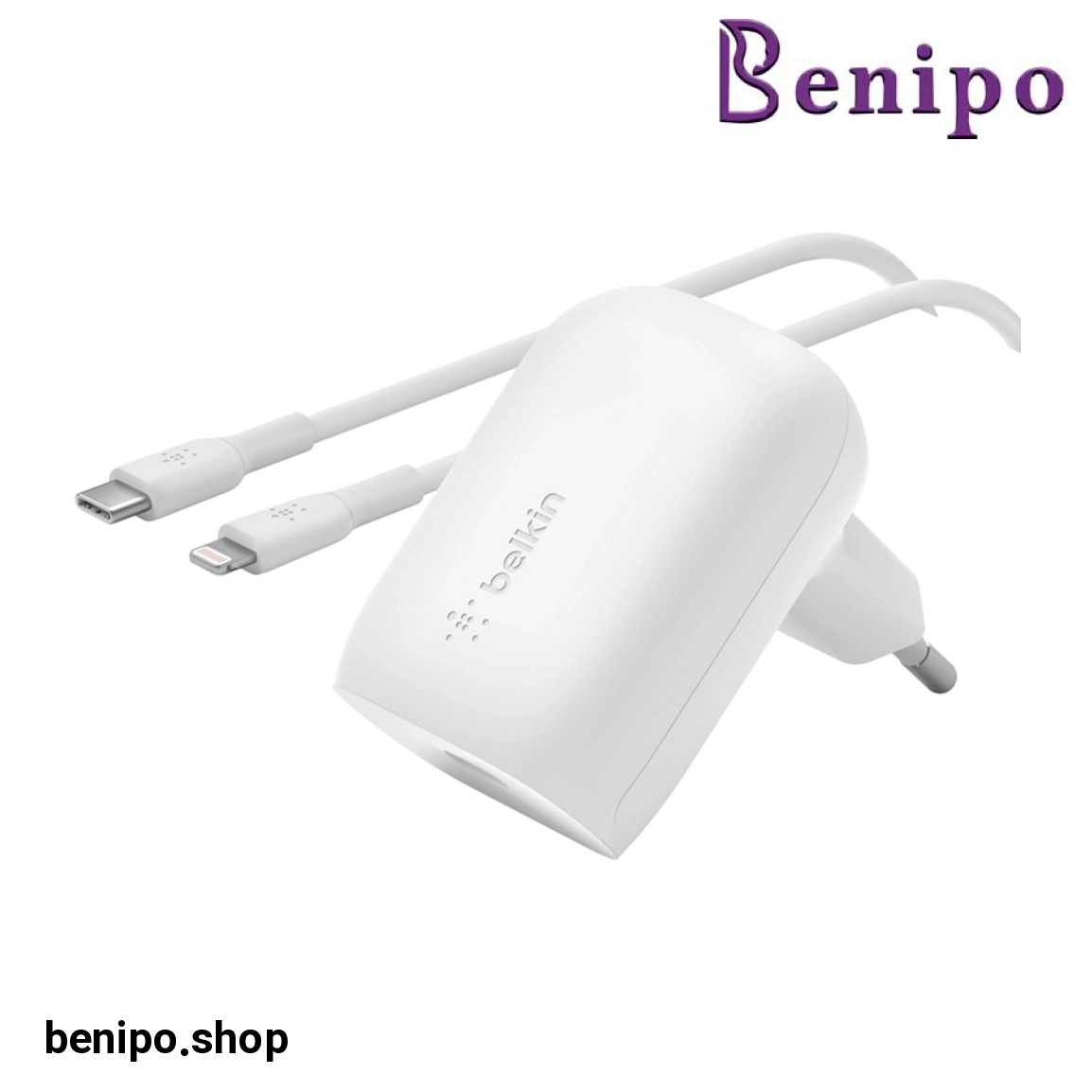 شارژر دیواری 30 وات مدل WCA005vf1MWH به همراه کابل لایتنینگ