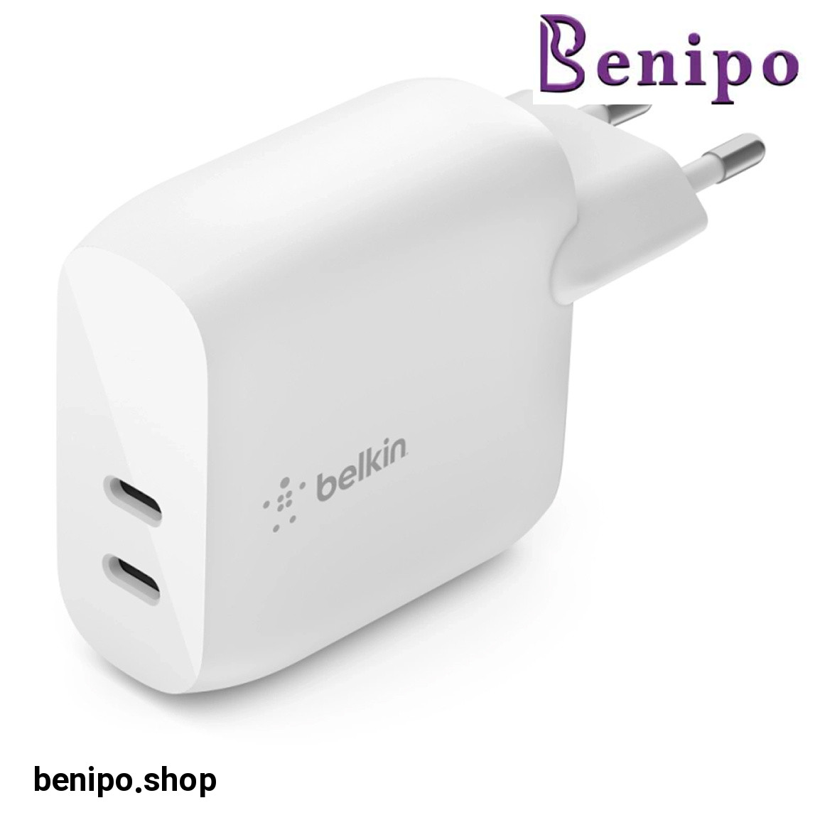 شارژر دیواری شارژ سریع دو پورت USB-C 40 وات مدل WCB006vfWH