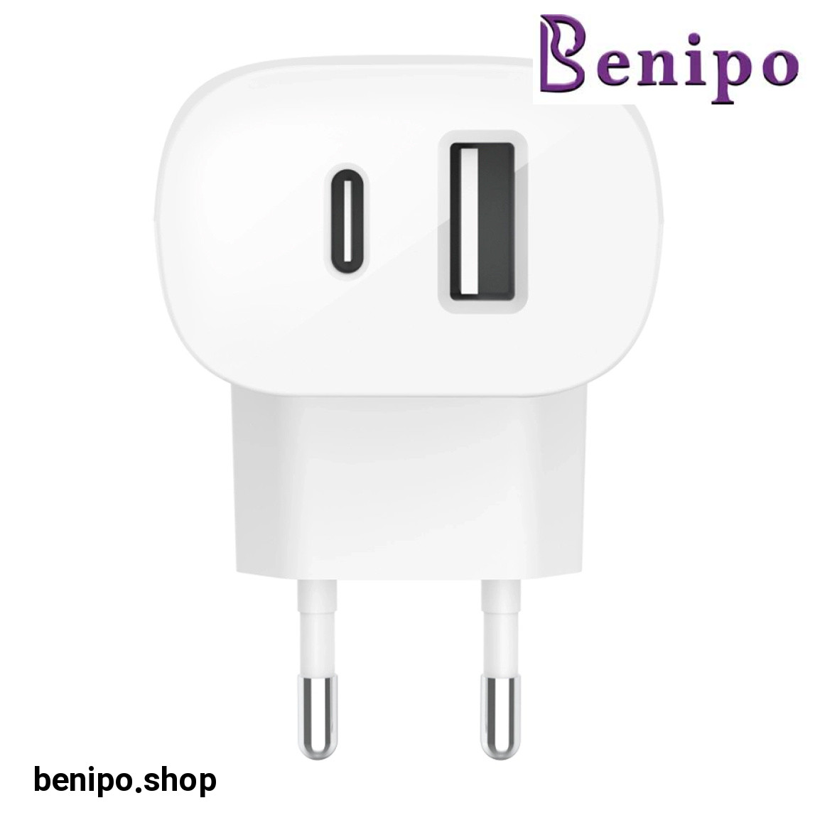 شارژر دیواری شارژ سریع دو پورت 37 وات مدل WCB007vfWH