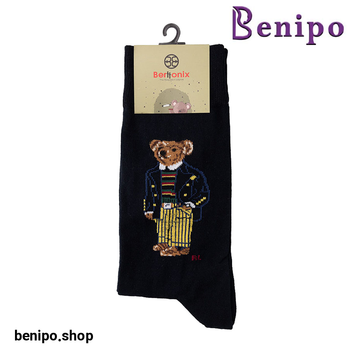 جوراب فانتزی مدل تدی مشکی