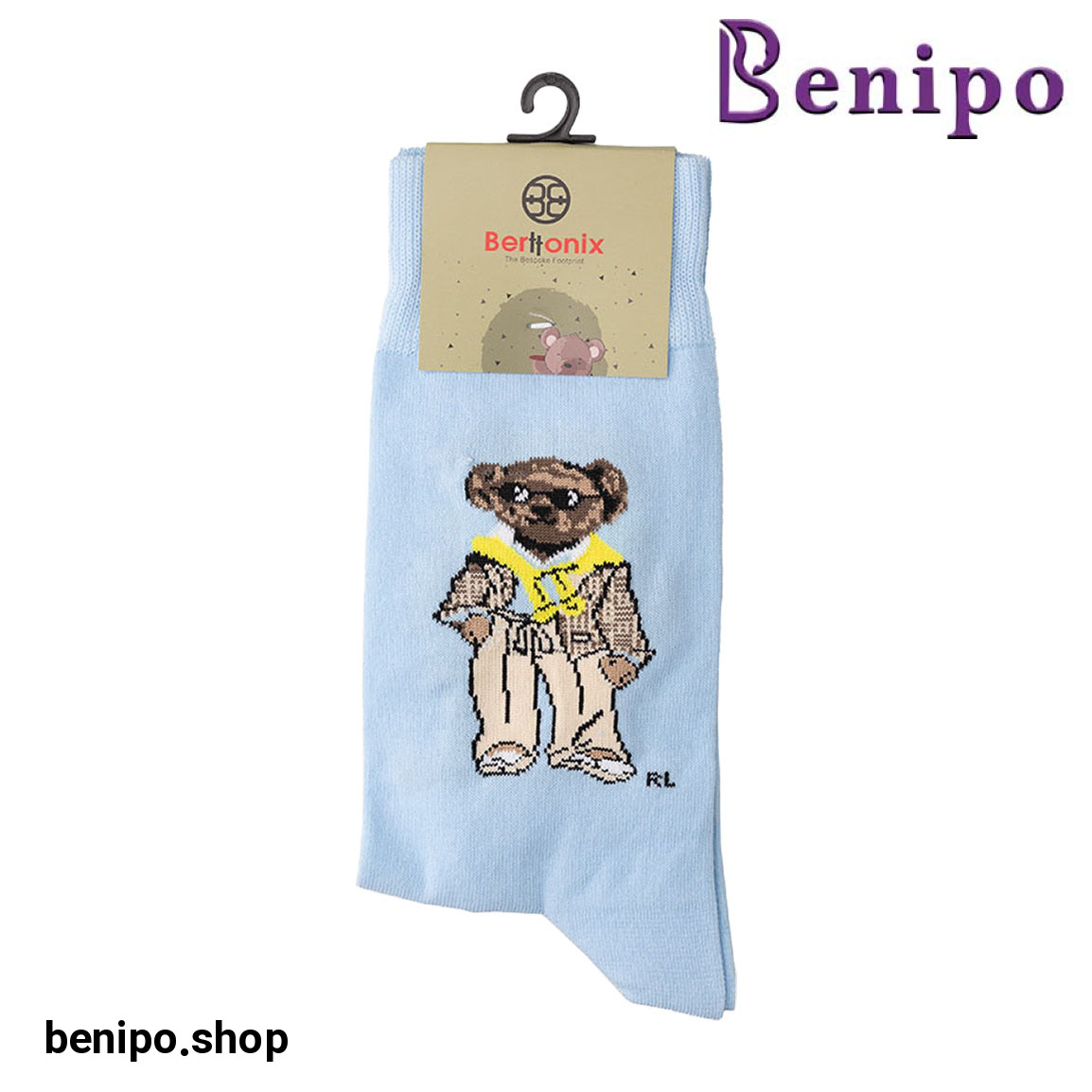 جوراب فانتزی مدل تدی آبی