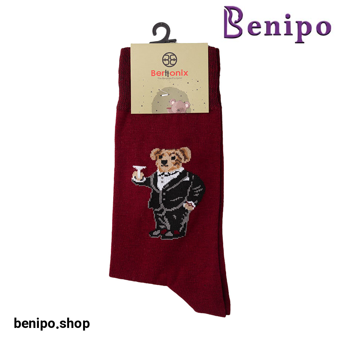 جوراب فانتزی مدل تدی زرشکی