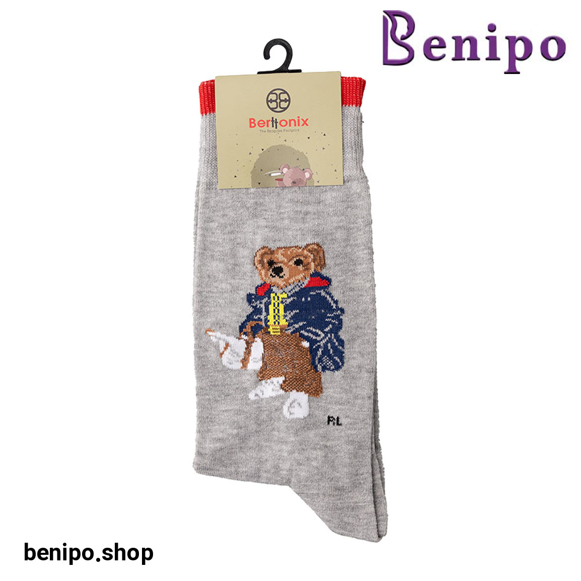 جوراب فانتزی مدل تدی طوسی