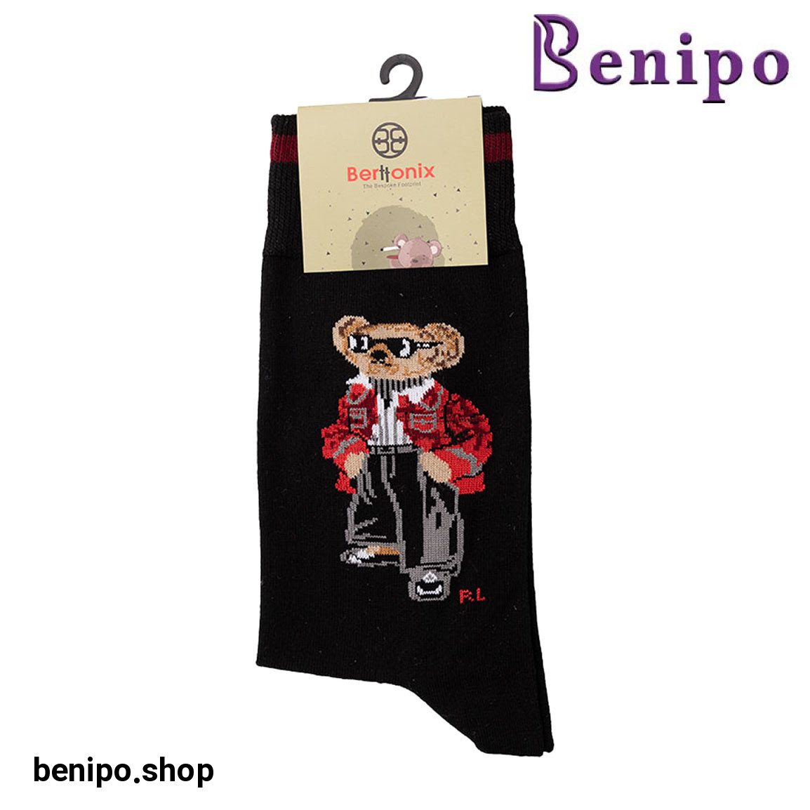 جوراب فانتزی مدل تدی قرمز پوش