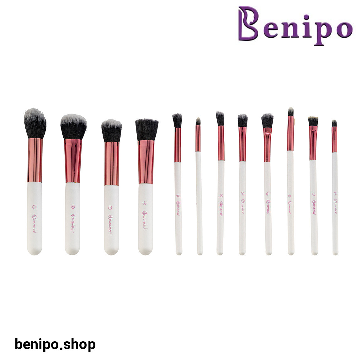 ست براش 12 عددی به همراه کیف مدل کریستال کوارتز