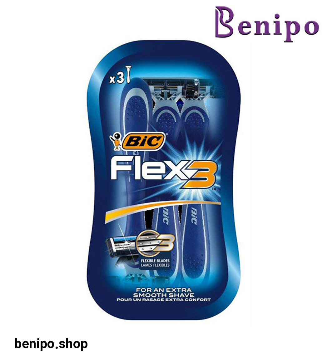 خود تراش سه تیغه مدل Flex 3 بسته 3 عددی