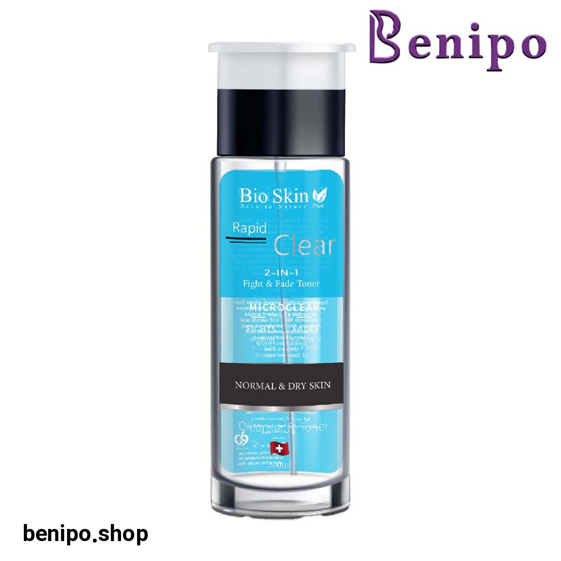 تونر مناسب پوست خشک و نرمال حجم 200 میلی لیتر