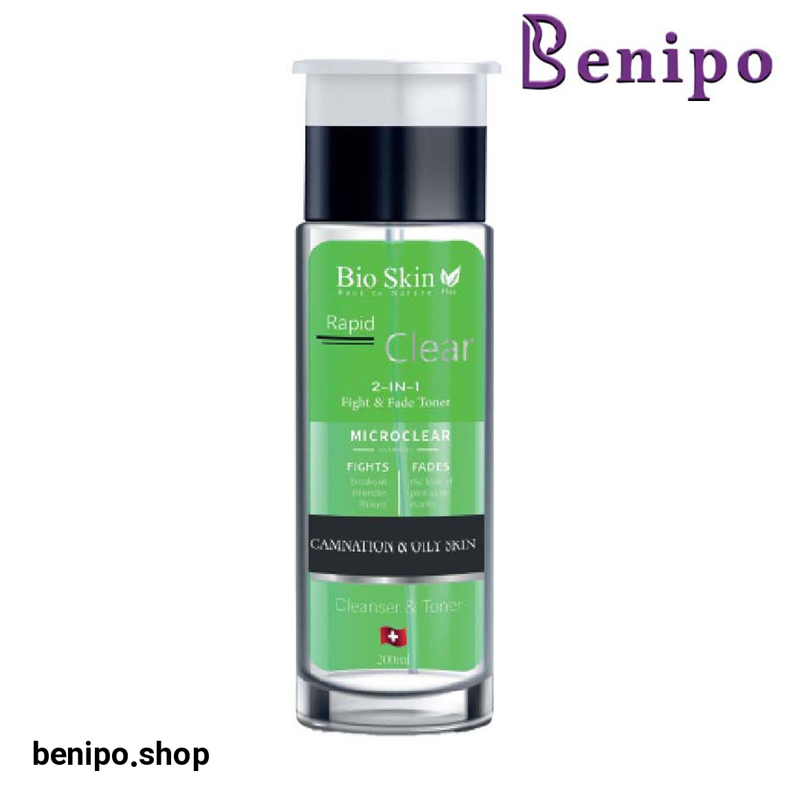 تونر مناسب پوست چرب و مختلط حجم 200 میلی لیتر