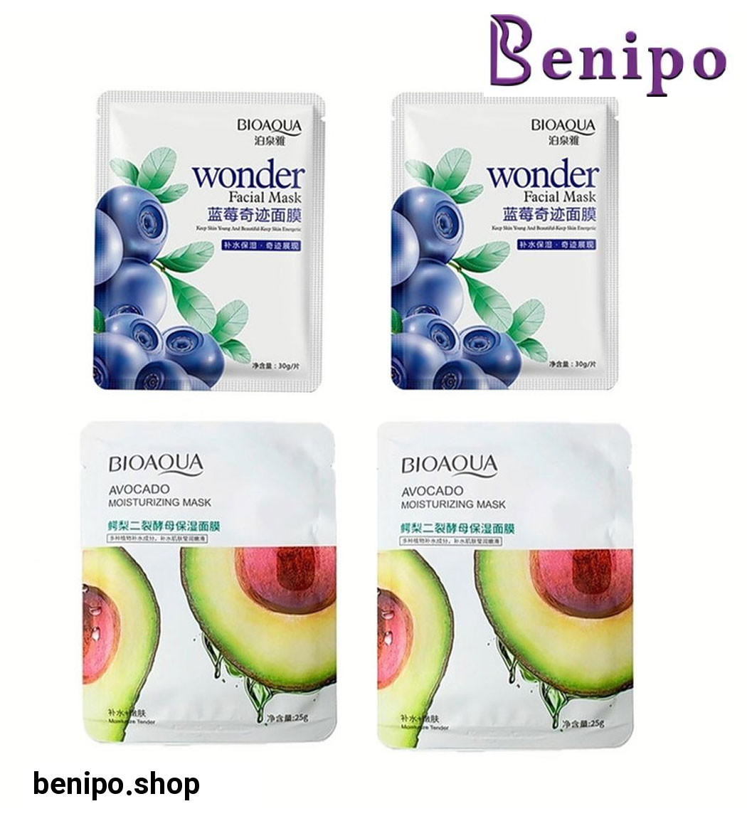 پک 4 عددی ماسک صورت مدل آووکادو و بلوبری