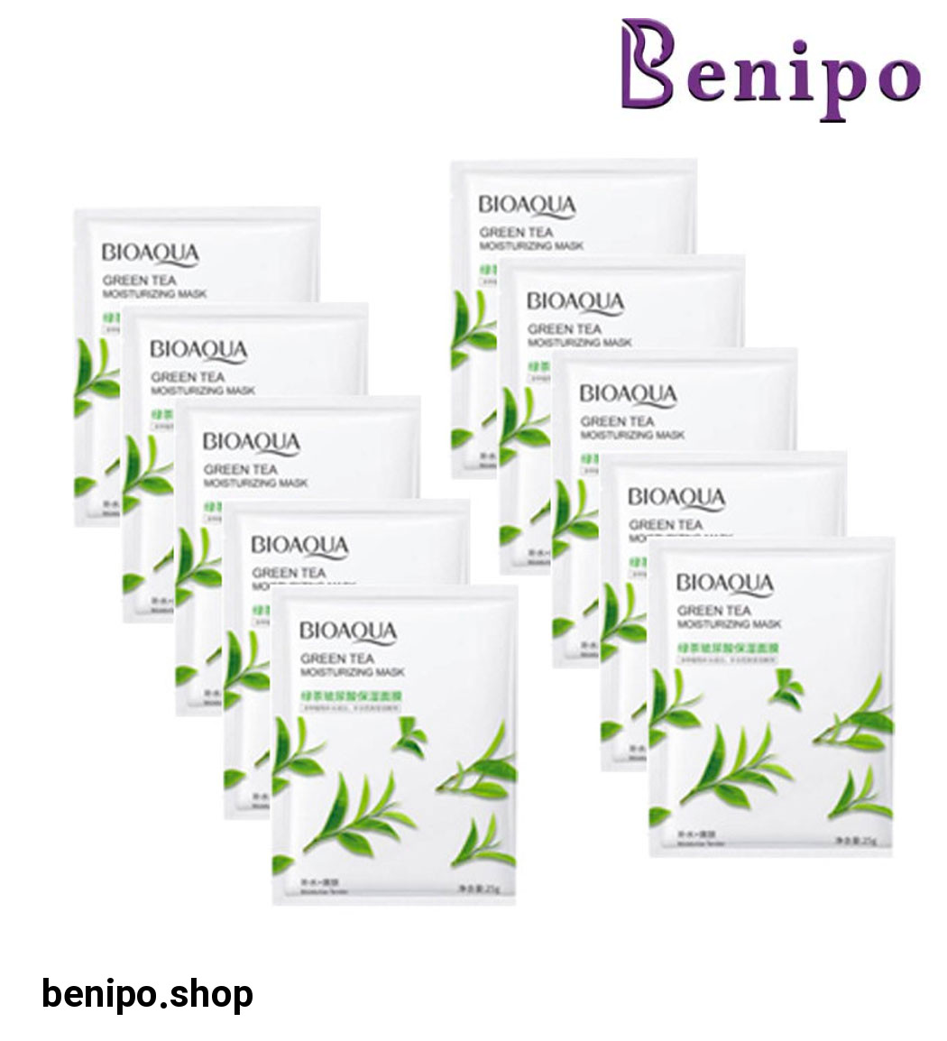 پک 10 عددی ماسک صورت مدل چای سبز