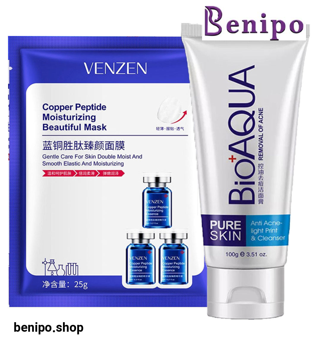 پک 2 عددی ماسک ورقه ای Copper Peptide ونزن و فوم ضدجوش و آکنه