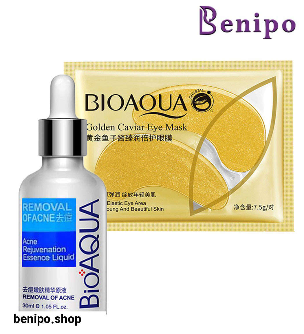 پک 2 عددی سرم ضد جوش مدل ترمیم کننده و ماسک ورقه ای زیر چشم خاویار طلایی