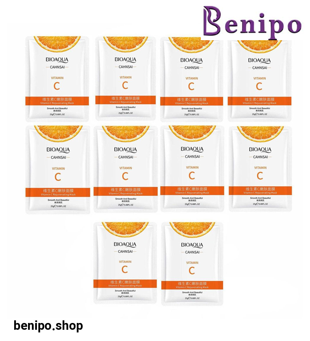 پک 10 عددی ماسک صورت مدل ویتامین سی
