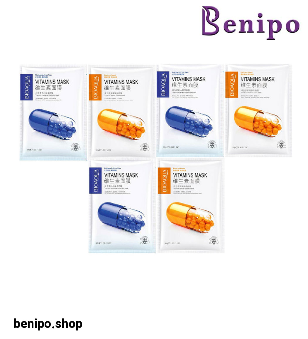 پک 6 عددی ماسک صورت مدل ویتامینه و ب کمپلکس