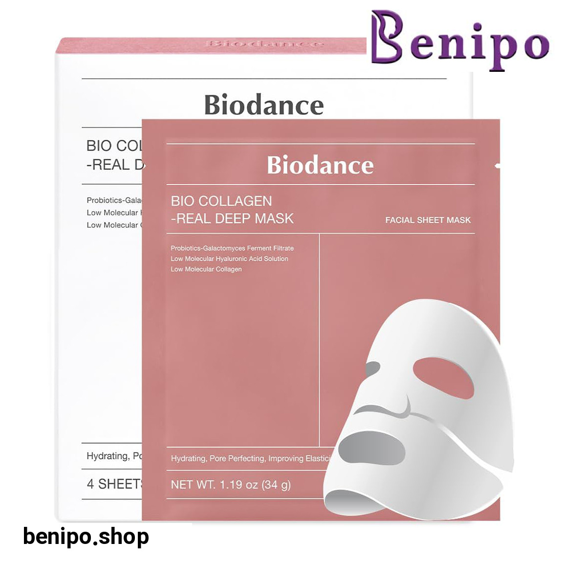 پک 4 عددی ماسک ورقه ای مدل Bio Collagen