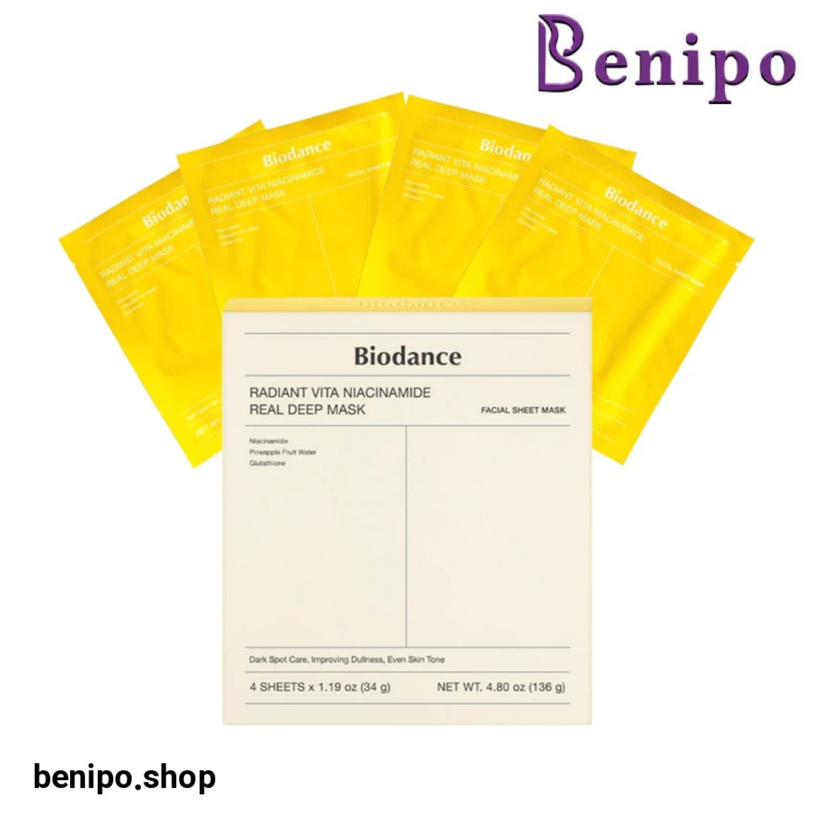 پک 4 عددی ماسک صورت Niacinamid