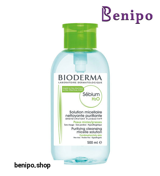 محلول پاک کننده پمپی Sebium H2O مناسب پوست چرب و مختلط 500میل