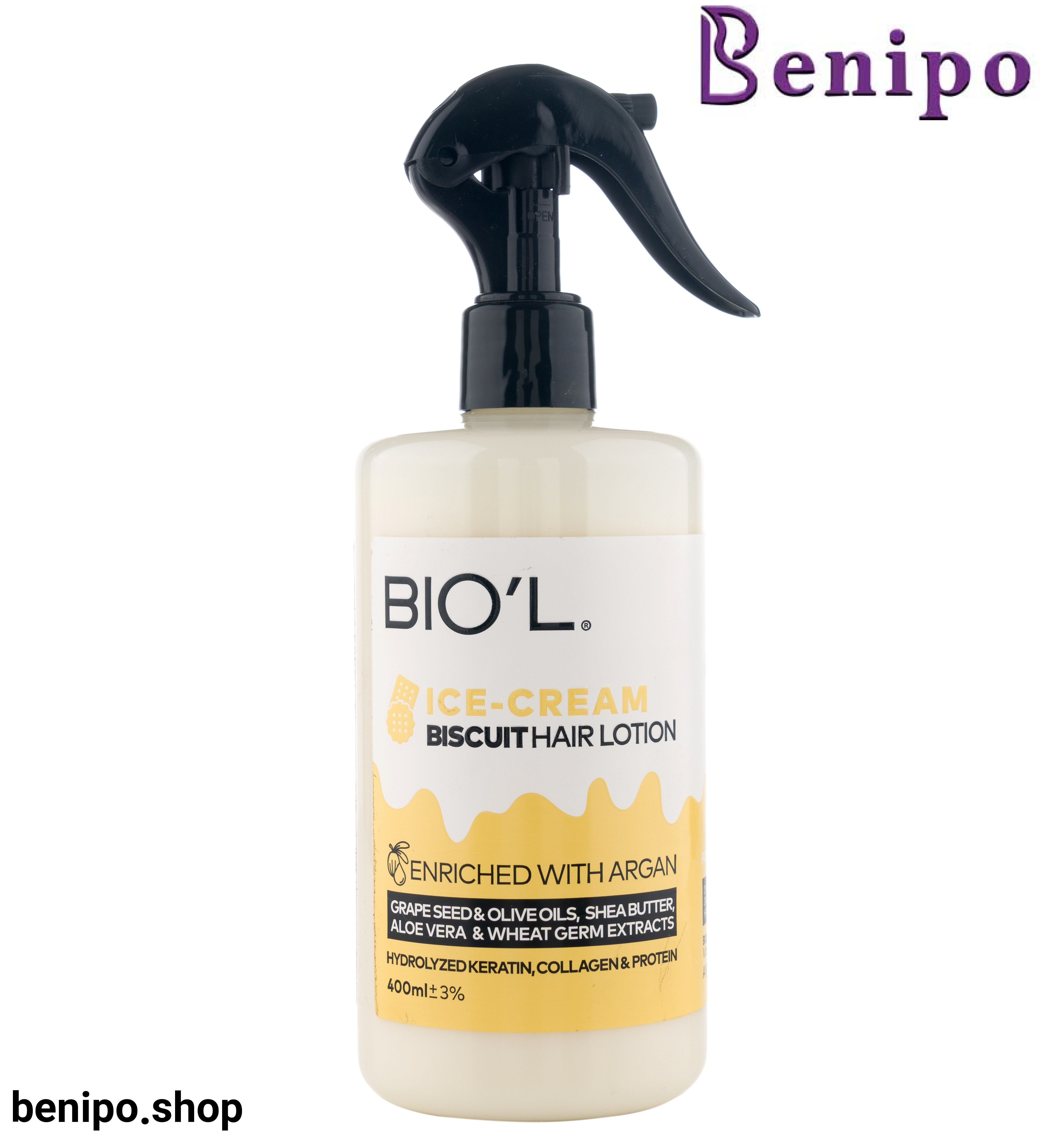 لوسیون بستنی بیسکوئیتی تقویت وآبرسانی موی رنگ شده و آسیب دیده