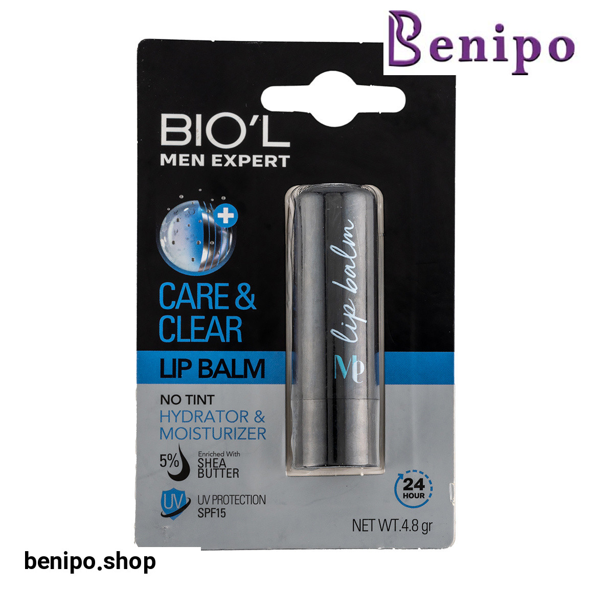 بالم لب بی رنگ مدل Care And Clear با SPF15 مناسب آقایان وزن 4.8 گرم