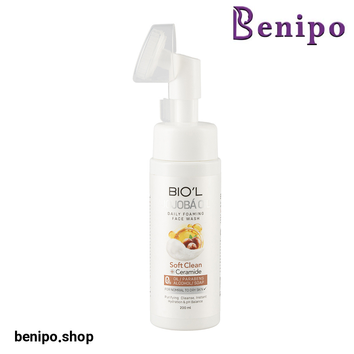 فوم شستشوی صورت حاوی روغن جوجوبا مناسب پوست نرمال تا خشک حجم 200 میلی لیتر