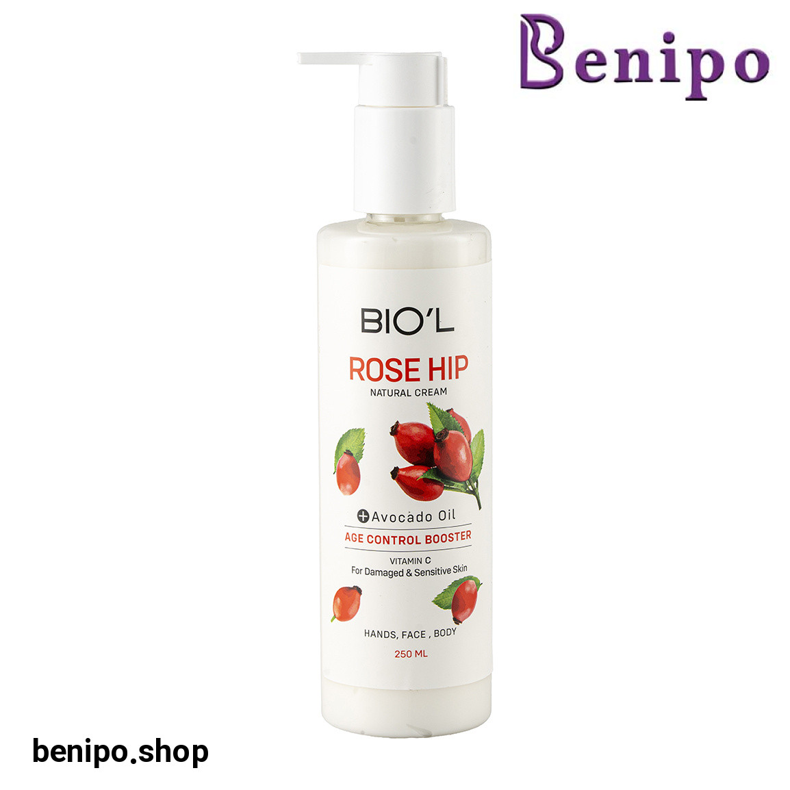 کرم پمپی مرطوب کننده دست و صورت حاوی عصاره رزهیپ و آووکادو 250میل