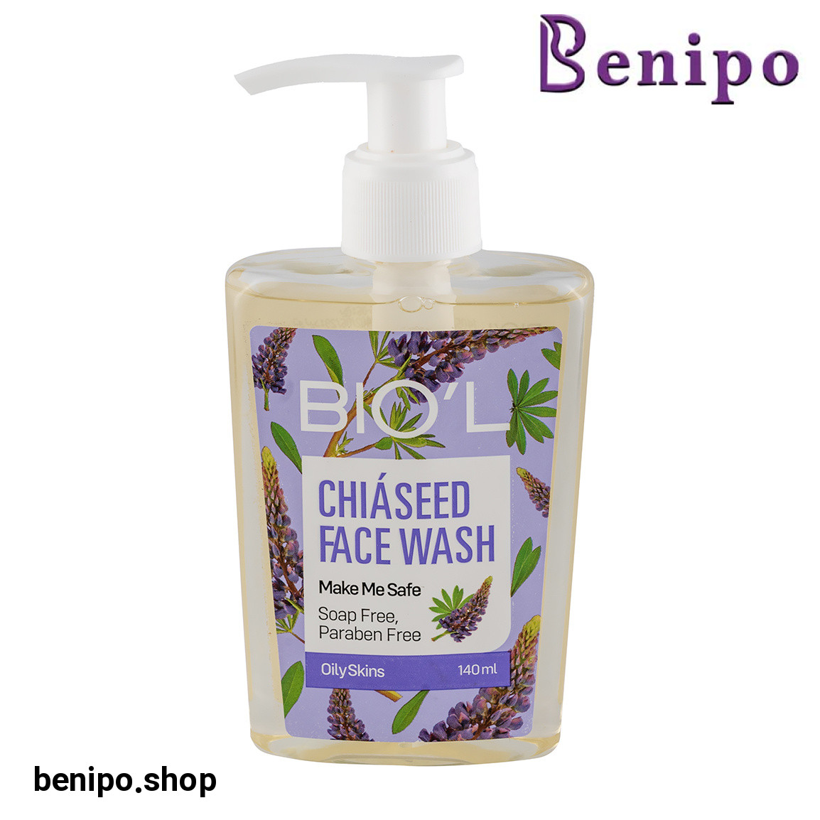 ژل شستشوی صورت حاوی عصاره چیا سید مناسب پوست چرب 140میل