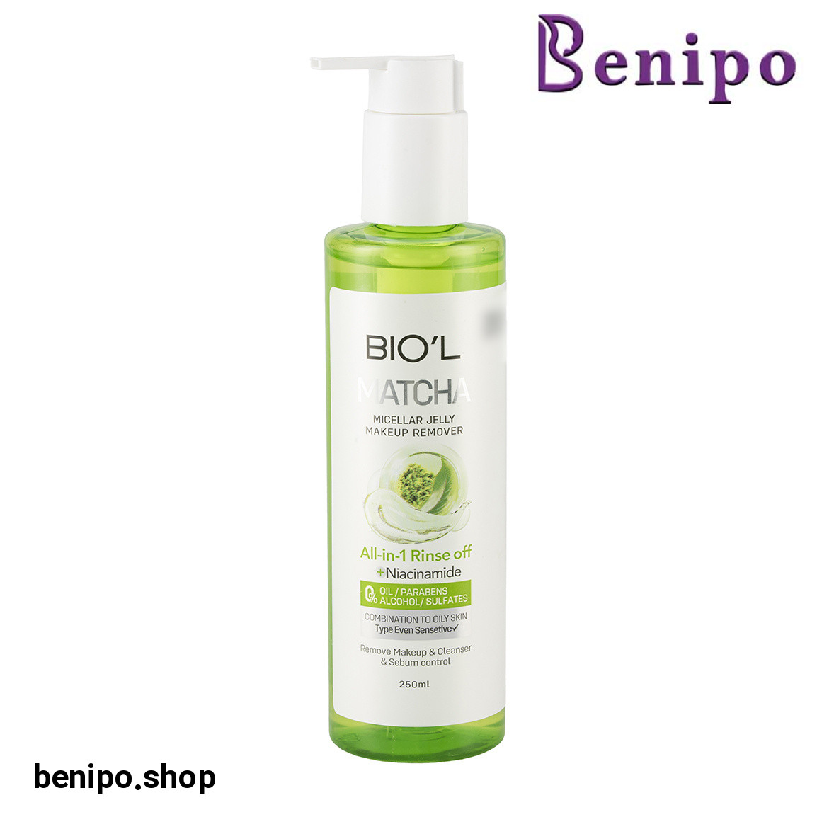 میسلار ژل حاوی عصاره ماچا مناسب پوست مختلط تا چرب حجم 250 میلی لیتر