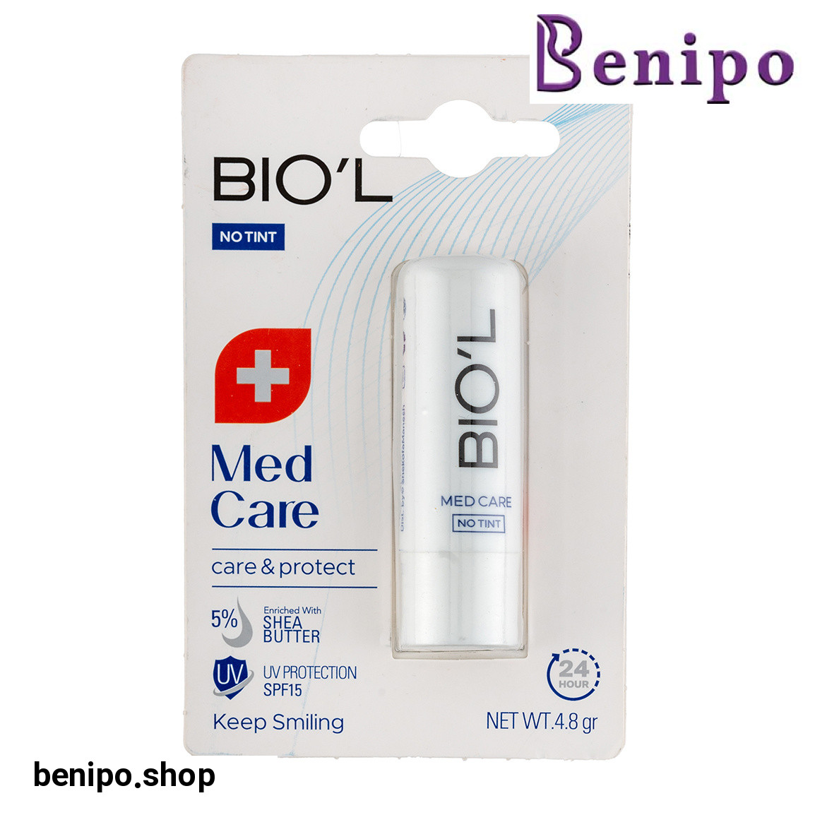 بالم لب بی رنگ مدل Med Care با SPF15 وزن 4.8 گرم