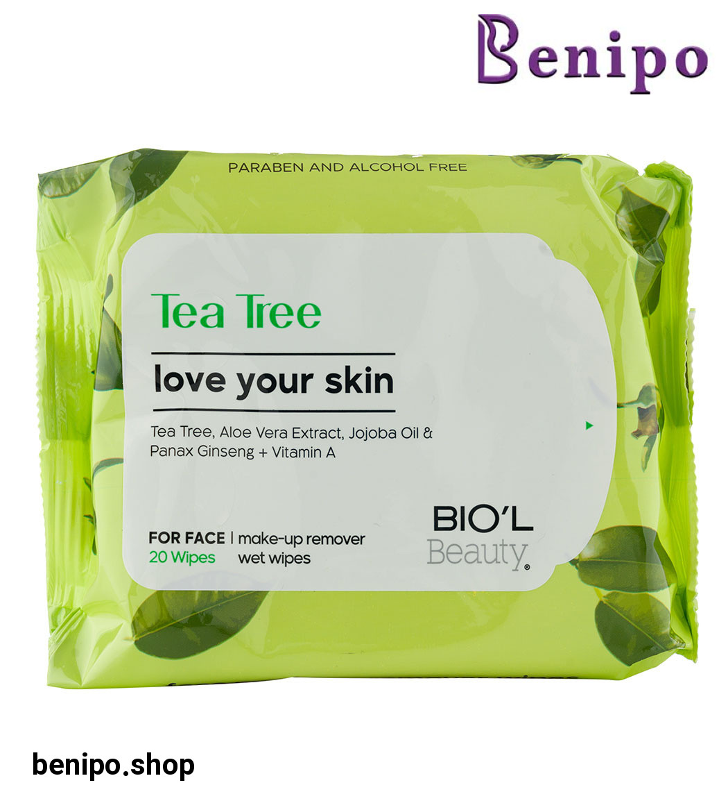 دستمال مرطوب آرایشی درخت چای مخصوص پوست چرب