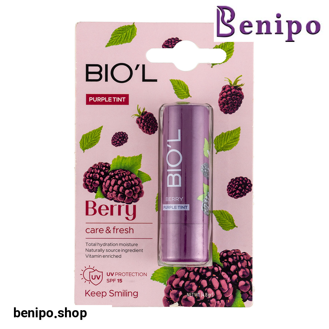 بالم لب رنگی مدل Berry با SPF15 وزن 4.8 گرم