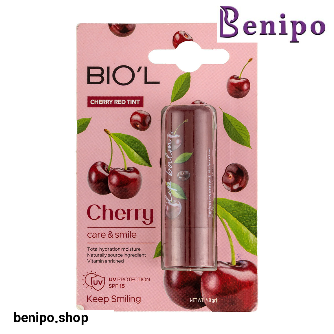 بالم لب رنگی مدل Cherry با SPF15 وزن 4.8 گرم