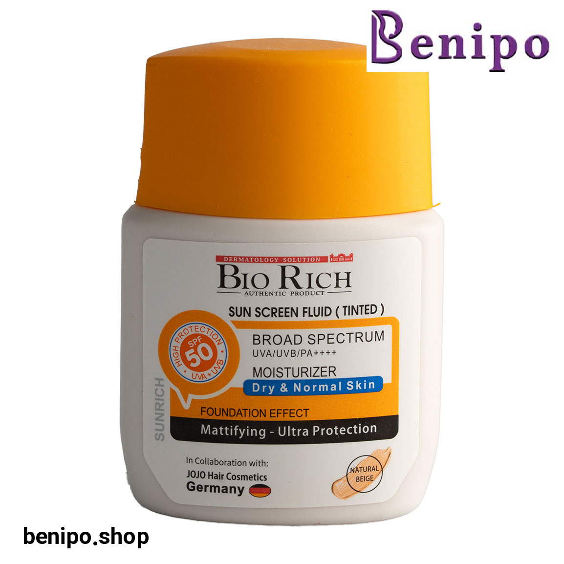 ضدآفتاب رنگی مدل Sunrich با SPF50 مناسب پوست نرمال و خشک حجم 50 میلی لیتر