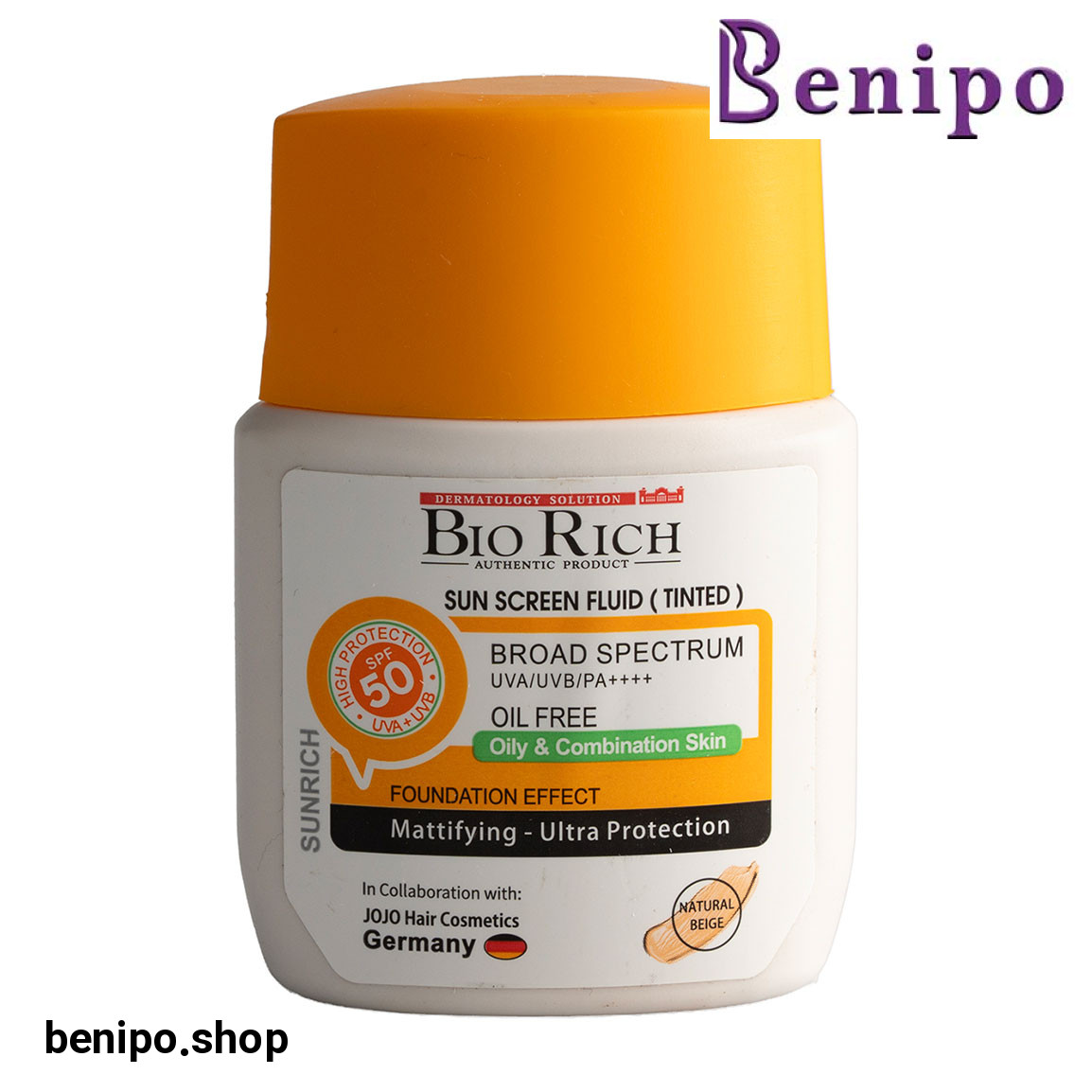 ضدآفتاب رنگی مدل Sunrich با SPF50 مناسب پوست چرب و مختلط حجم 50 میلی لیتر