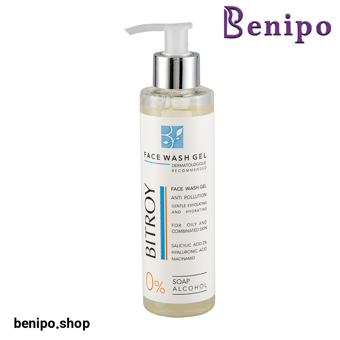 ژل شستشو صورت حاوی سالسیلیک اسید 2 درصد و هیالورونیک اسید مناسب پوست چرب و مختلط حجم 200 میل