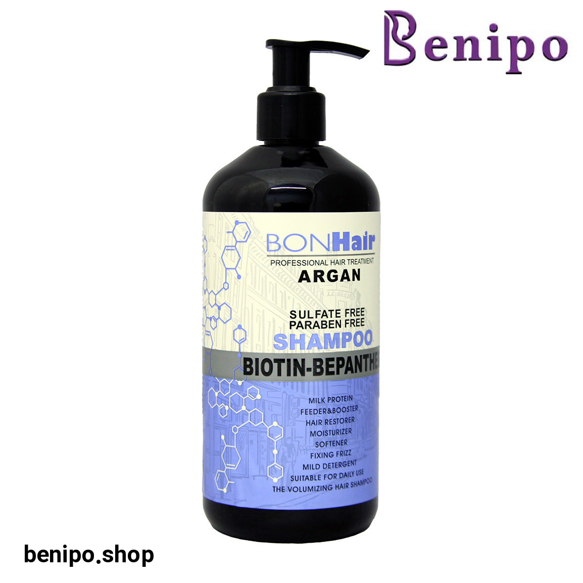 شامپو مو فری سولفات حاوی آرگان حجم 500 میلی لیتر